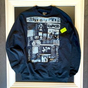 Black Rancid sweatshirt Punx old school punk skunx hell cat